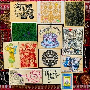 Rubber stamps lot of 14 A few used, A few brand new!